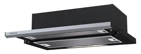 Kamilla slim 600 black/inox (1 мотор) вытяжка кухонная
